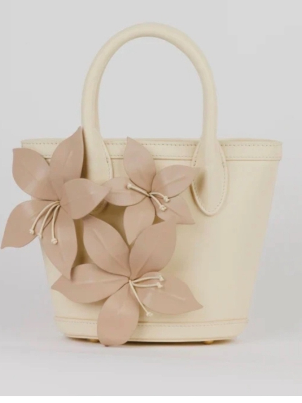 NWT The Wolf Gang Cream White Leather Flower Floral La Monada Bag